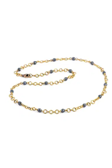 Sylva & Cie Hematite Small Bead Chain Necklace | Thumbnail 1