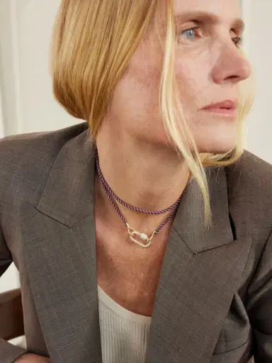 Marla Aaron 14-karat Gold, Diamond And Cord Necklace | Thumbnail 2