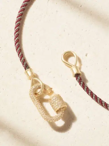 Marla Aaron 14-karat Gold, Diamond And Cord Necklace | Thumbnail 3