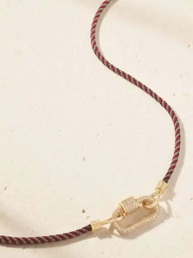 Marla Aaron 14-karat Gold, Diamond And Cord Necklace | Thumbnail 4