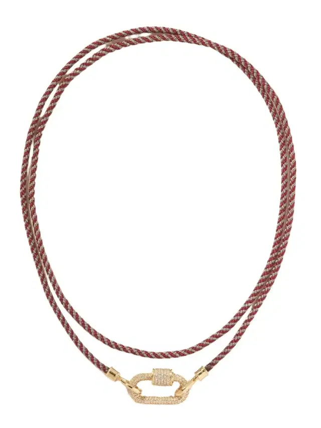 Marla Aaron 14-karat Gold, Diamond And Cord Necklace