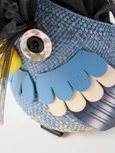 Loewe + Paula's Ibiza Leather-trimmed Woven Raffia Shoulder Bag | Thumbnail 5