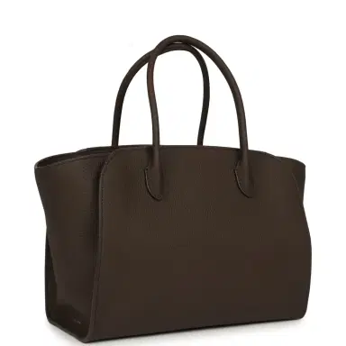 The Row The Row Marlo 12 Tote Bag Deep Brown Calfskin Silver Hardware | Thumbnail 2 The Row The Row Marlo 12 Tote Bag Deep Brown Calfskin Silver Hardware | Thumbnail 2