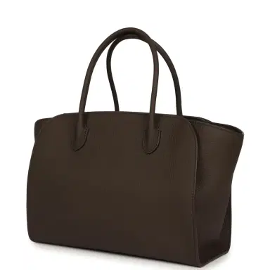 The Row The Row Marlo 12 Tote Bag Deep Brown Calfskin Silver Hardware | Thumbnail 5 The Row The Row Marlo 12 Tote Bag Deep Brown Calfskin Silver Hardware | Thumbnail 5