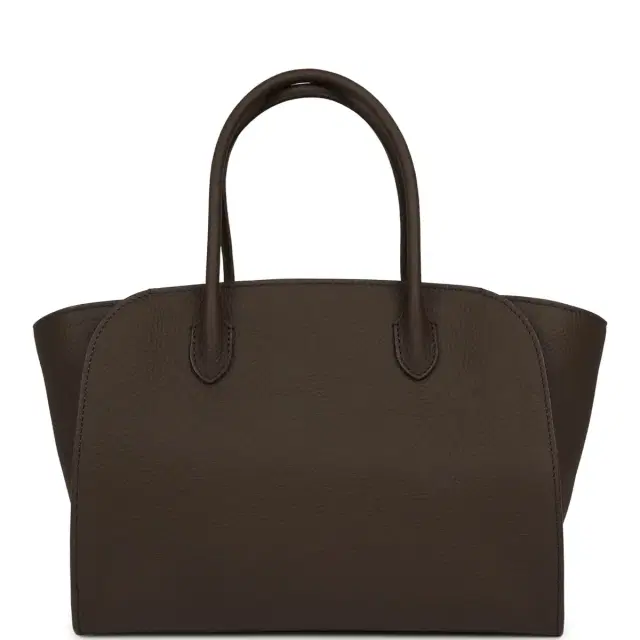 The Row The Row Marlo 12 Tote Bag Deep Brown Calfskin Silver Hardware