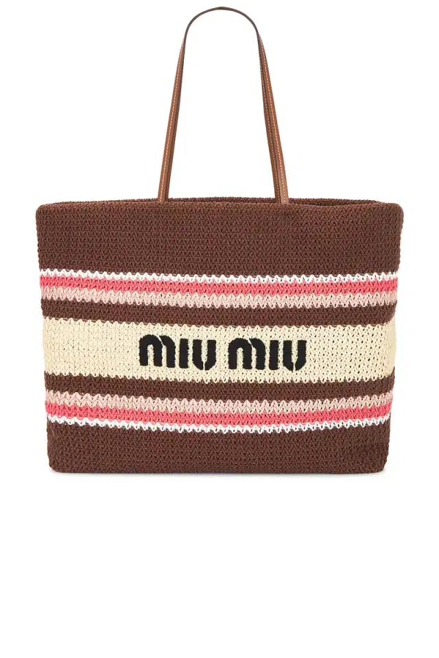 Miu Miu Tessuto Stripes Tote Bag