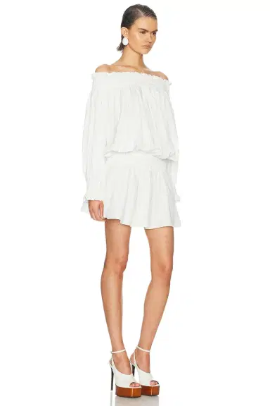 Norma Kamali Long Sleeve Peasant Mini Dress | Thumbnail 2 Norma Kamali Long Sleeve Peasant Mini Dress | Thumbnail 2