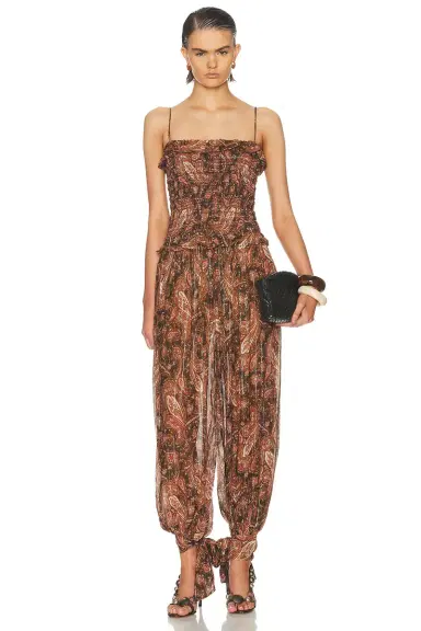 The Andamane Noor Wide Pant Smocked Jumpsuit | Thumbnail 1 The Andamane Noor Wide Pant Smocked Jumpsuit | Thumbnail 1