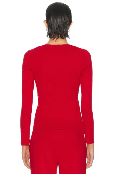 DONNI. The Varied Rib Long Sleeve Scoop Neck Tee | Thumbnail 3