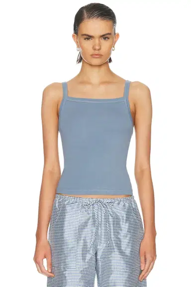 DONNI. The Baby Rib Square Neck Tank Top | Thumbnail 1