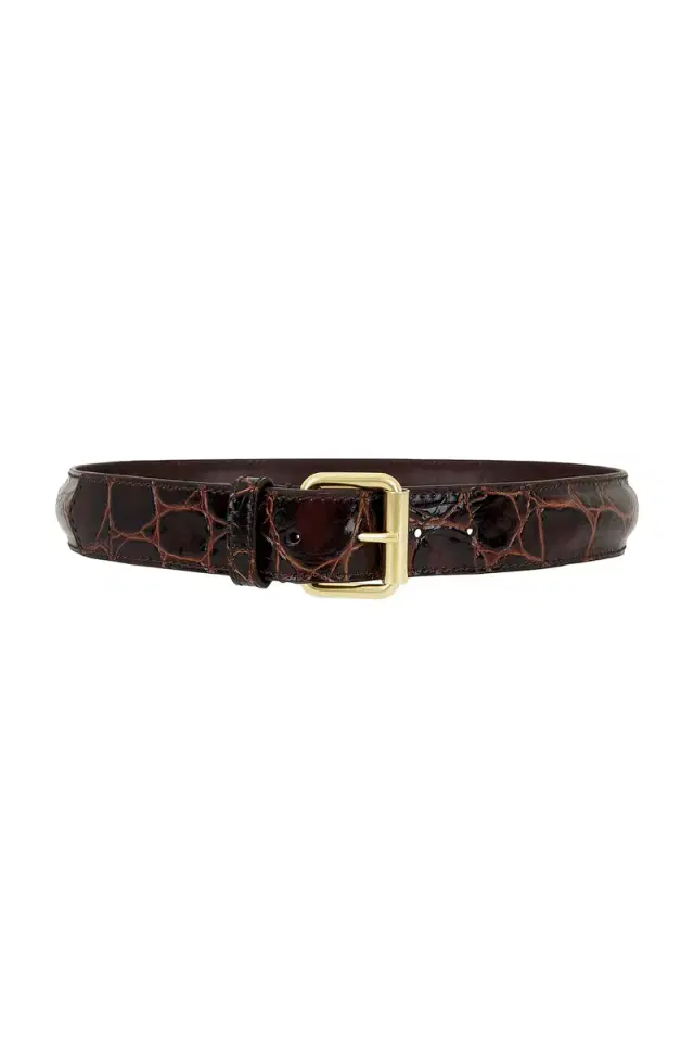 Dries Van Noten Printed Croc Belt