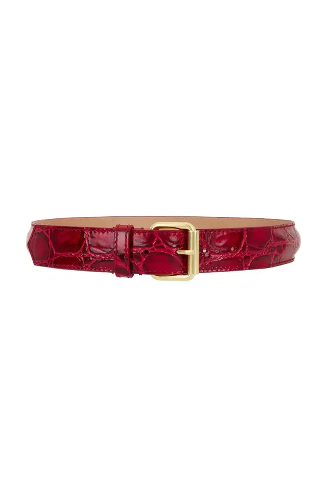 Dries Van Noten Printed Croc Belt