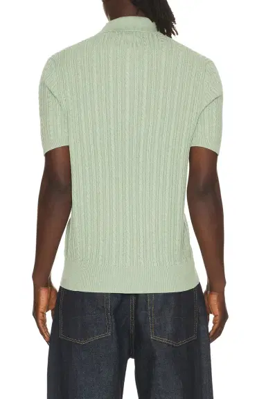 Polo Ralph Lauren Short Sleeve Featherweight Cable Knit 3-button Placket Polo Sweater | Thumbnail 2