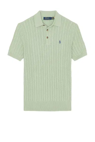 Polo Ralph Lauren Short Sleeve Featherweight Cable Knit 3-button Placket Polo Sweater | Thumbnail 4