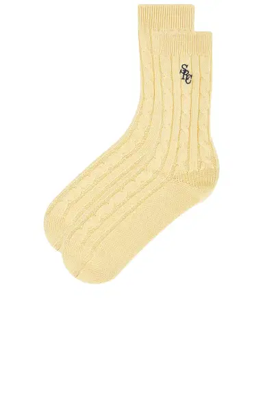 Sporty & Rich SRC Cableknit Socks | Thumbnail 2