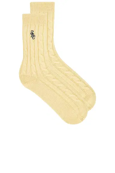 Sporty & Rich SRC Cableknit Socks | Thumbnail 1