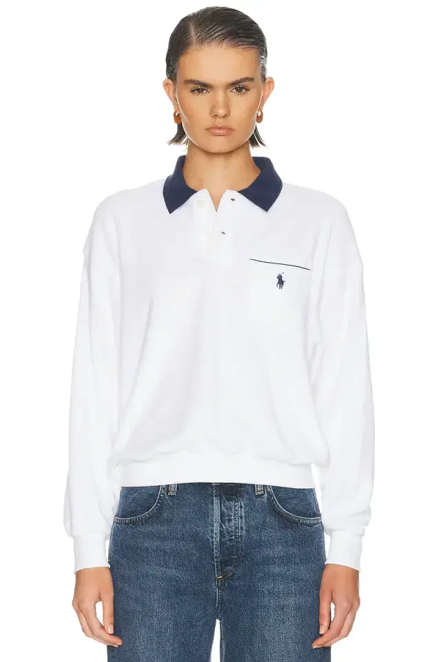 Terry Knit Long Sleeve Pullover Sweater