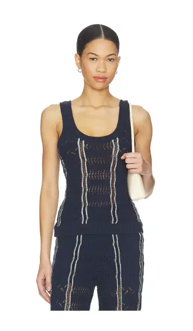 Central Park West Amber Squiggle Stitch Tank | Thumbnail 1 Central Park West Amber Squiggle Stitch Tank | Thumbnail 1