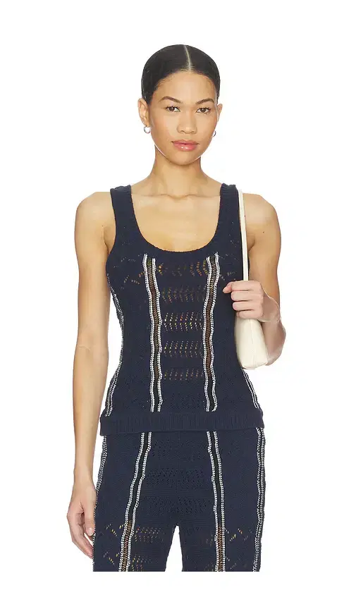 Amber Squiggle Stitch Tank