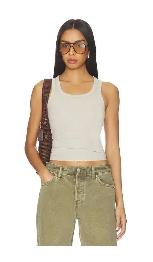 Cotton Rib High Scoop Tank