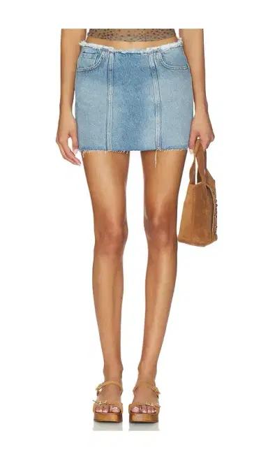 Mother The Chip Clip Mini Fray Skirt | Thumbnail 1 Mother The Chip Clip Mini Fray Skirt | Thumbnail 1