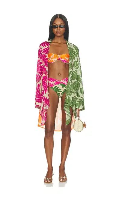 FARM Rio Bird Leaves Chemise | Thumbnail 2 FARM Rio Bird Leaves Chemise | Thumbnail 2
