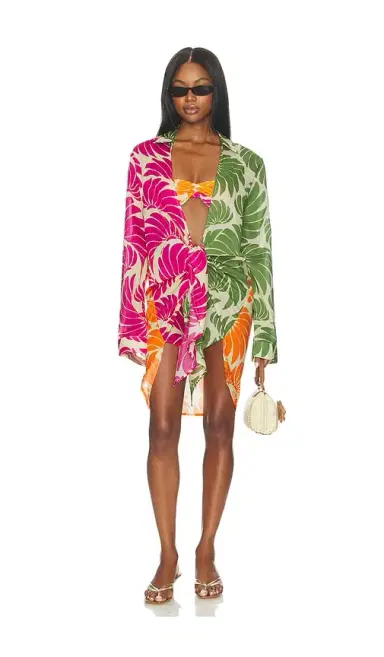 FARM Rio Bird Leaves Chemise | Thumbnail 1 FARM Rio Bird Leaves Chemise | Thumbnail 1