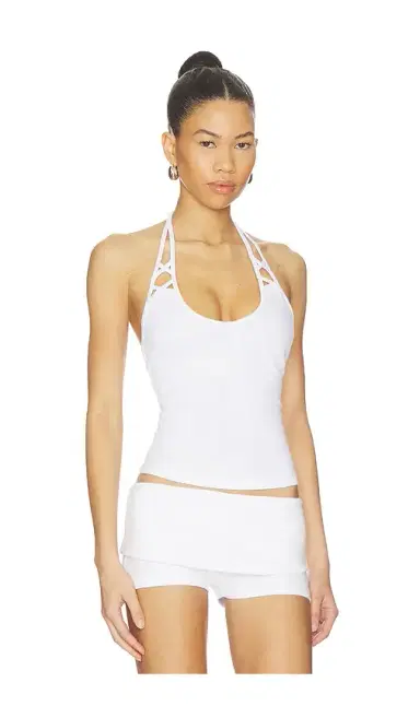 Frankies Bikinis X JENNIE Nora Cotton Jersey Halter Top | Thumbnail 2