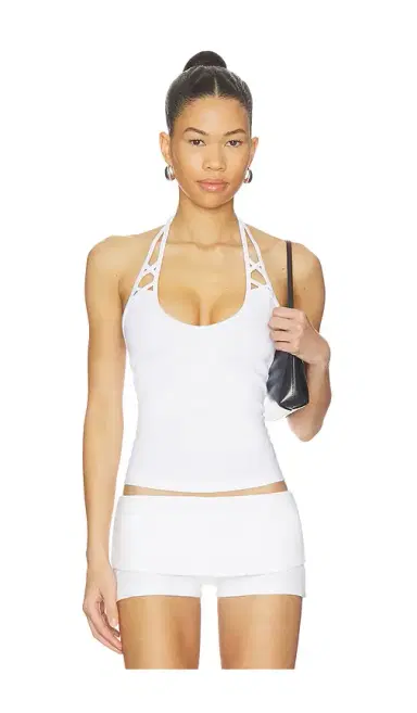 Frankies Bikinis X JENNIE Nora Cotton Jersey Halter Top | Thumbnail 1