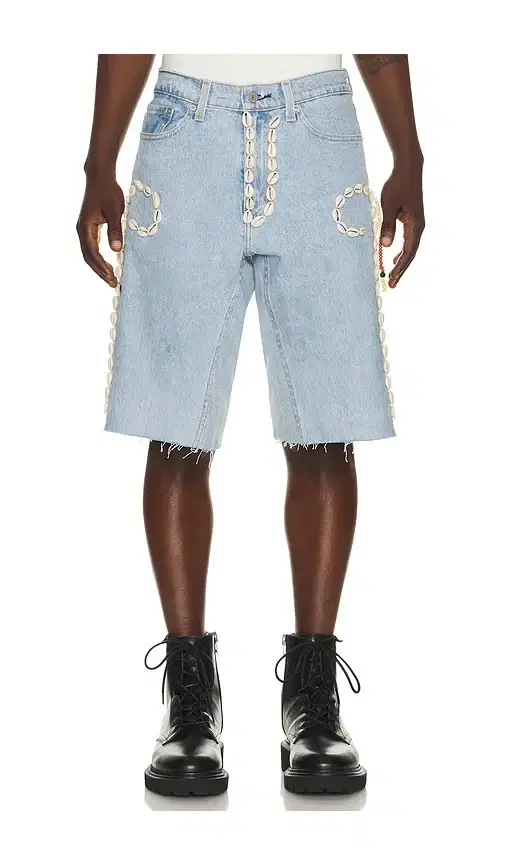 Cowrie Shell Denim Shorts