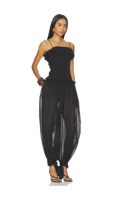The Andamane Noor Wide Pants Smocked Jumpsuit | Thumbnail 2 The Andamane Noor Wide Pants Smocked Jumpsuit | Thumbnail 2