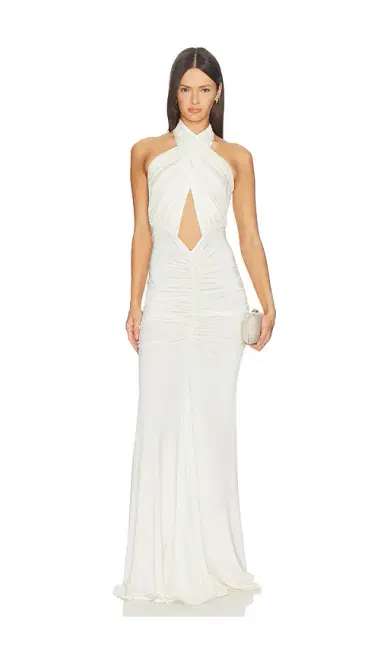 Lapointe x REVOLVE Jersey Sleeveless Halter Ruched Gown | Thumbnail 1