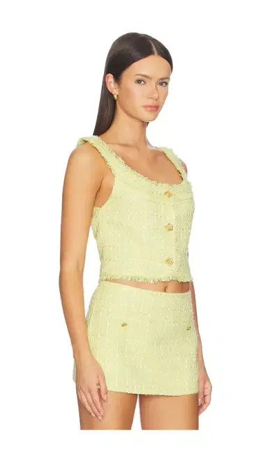 Alice + Olivia Alice + Olivia Shila Scoop Neck Button Down Corset Top | Thumbnail 2