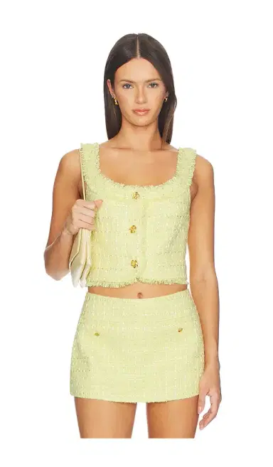 Alice + Olivia Alice + Olivia Shila Scoop Neck Button Down Corset Top | Thumbnail 1