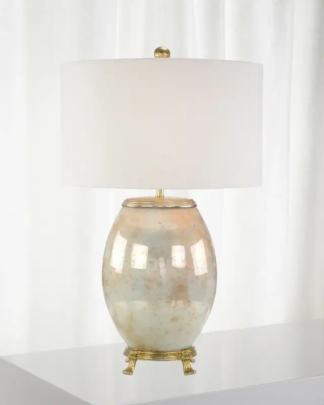 John-Richard Collection Melded White & Brass Lamp