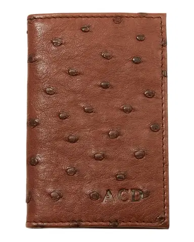 Abas Ostrich Bi-Fold Card Case | Thumbnail 1