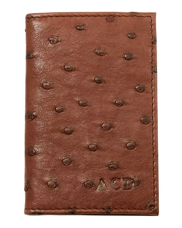 Abas Ostrich Bi-Fold Card Case