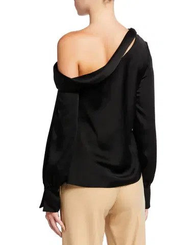 SIMKHAI Alice Satin One-Shoulder Top | Thumbnail 3
