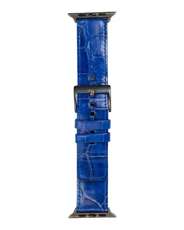 Men 's Apple Watch Alligator-Leather Watch Strap, Space Gray Finish Men 's Apple Watch Alligator-Leather Watch Strap, Space Gray Finish