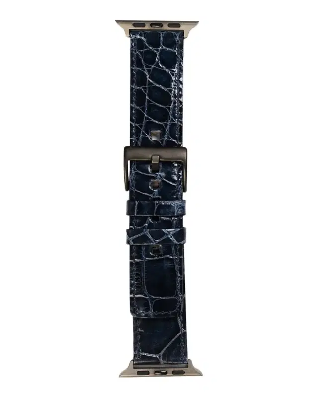 Abas Men 's Apple Watch Alligator-Leather Watch Strap