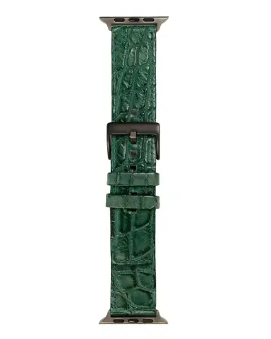 Abas Men 's Apple Watch Matte Alligator Watch Strap, Space Gray Finish | Thumbnail 1