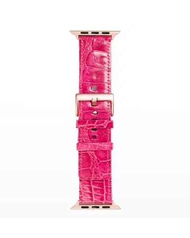Abas Men 's Apple Watch Alligator Watch Strap, Rose Gold Finish | Thumbnail 2
