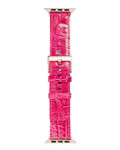 Abas Men 's Apple Watch Alligator Watch Strap, Rose Gold Finish | Thumbnail 1