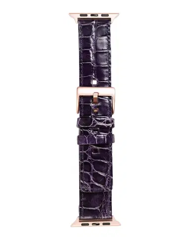 Abas Men 's Apple Watch Alligator Watch Strap, Rose Gold Finish | Thumbnail 1