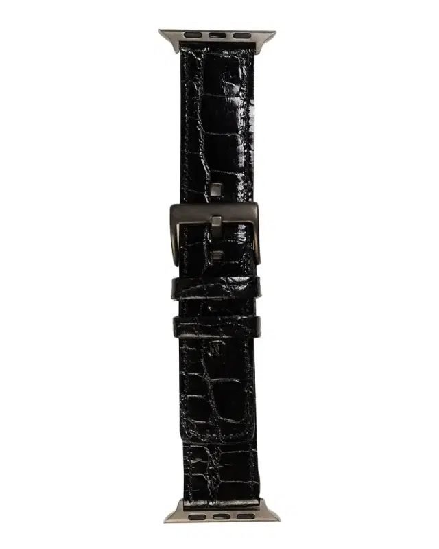 Men 's Apple Watch Alligator-Leather Watch Strap, Space Gray Finish Men 's Apple Watch Alligator-Leather Watch Strap, Space Gray Finish