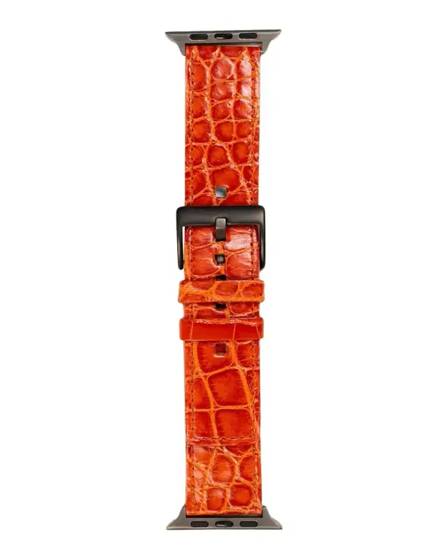 Abas Men 's Apple Watch Alligator-Leather Watch Strap