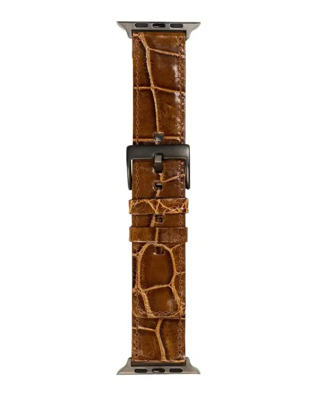Abas Men 's Apple Watch Alligator-Leather Watch Strap