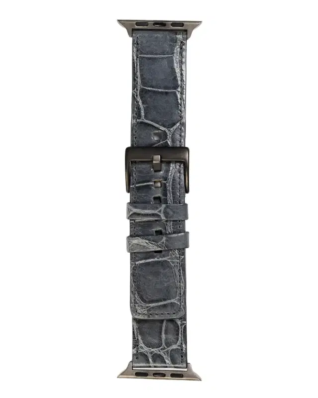 Abas Men 's Apple Watch Alligator-Leather Watch Strap