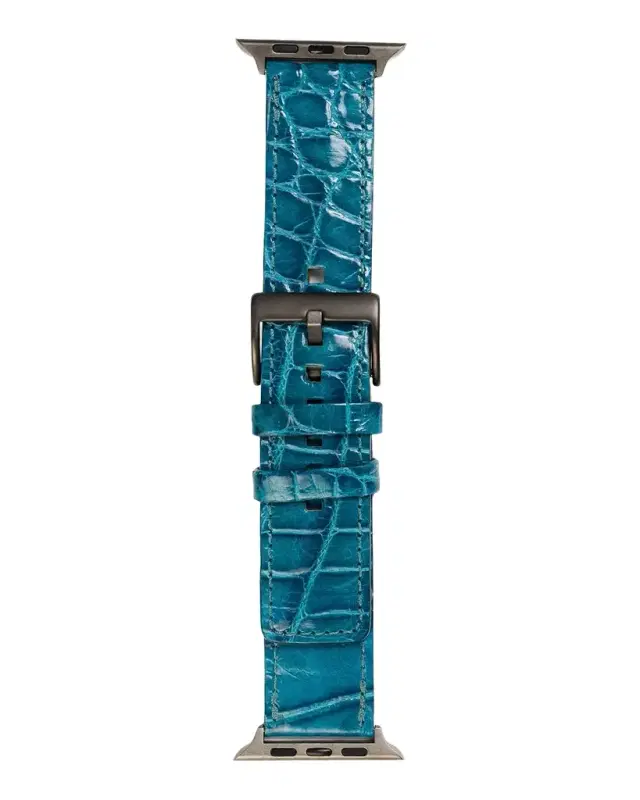 Abas Men 's Apple Watch Alligator-Leather Watch Strap