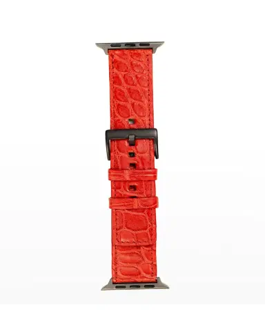 Abas Men 's Apple Watch Matte Alligator Watch Strap, Space Gray Finish | Thumbnail 2